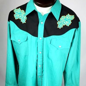 ELY Diamond Western Pearl Snap Shirt